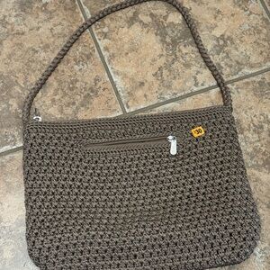 SAK Brown Crochet Shoulder Bag like new $30